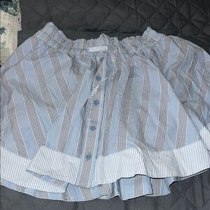 Aerie Striped A-Line Skirt in Blue and White